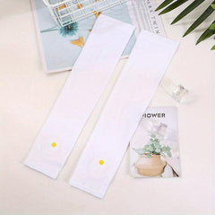 Daisy Print Sun Gloves UV Protection Breathable Ice Sleeves