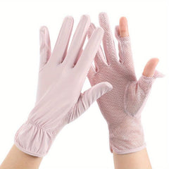 Thin Sunproof Breathable Gloves Solid Sun Protection Gloves For Women