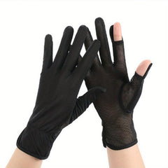 Thin Sunproof Breathable Gloves Solid Sun Protection Gloves For Women
