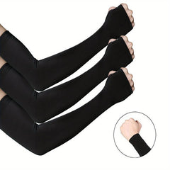 3 Pairs Ice Silk Sleeves Sunproof UV Protection Thin Sleeves