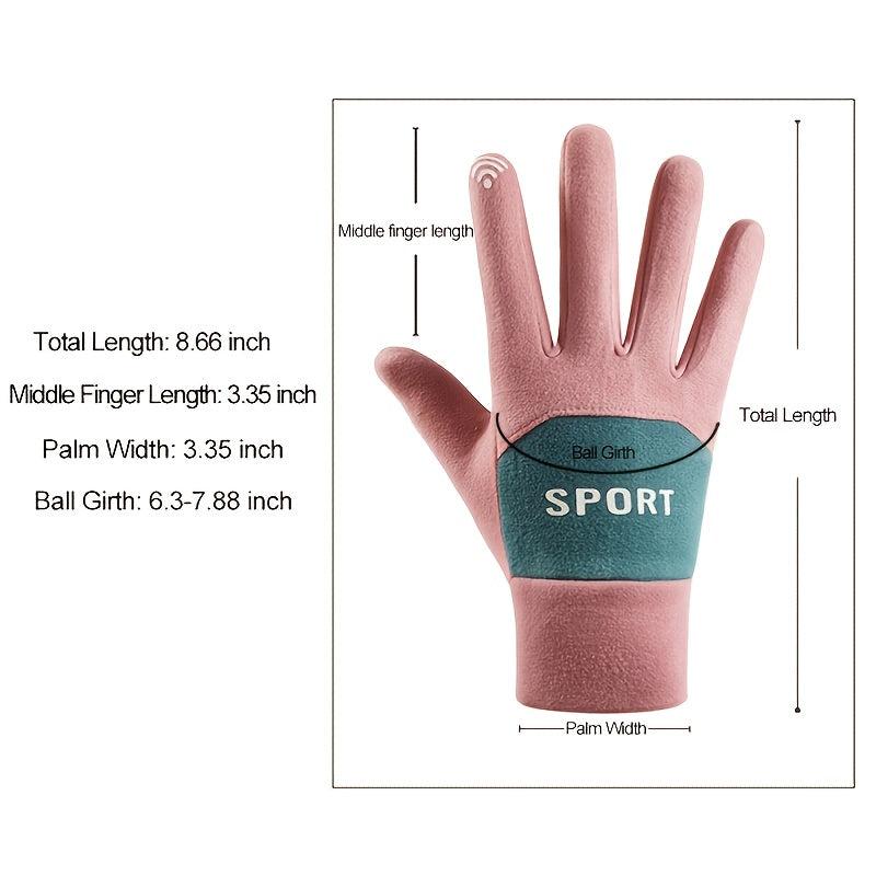 Women's Warm Fleece Touch Screen Gloves Cold Proof