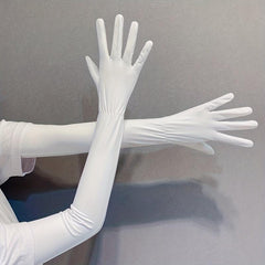 Sunscreen Women's Full Finger Touch Screen Gloves Thin Ice Silk