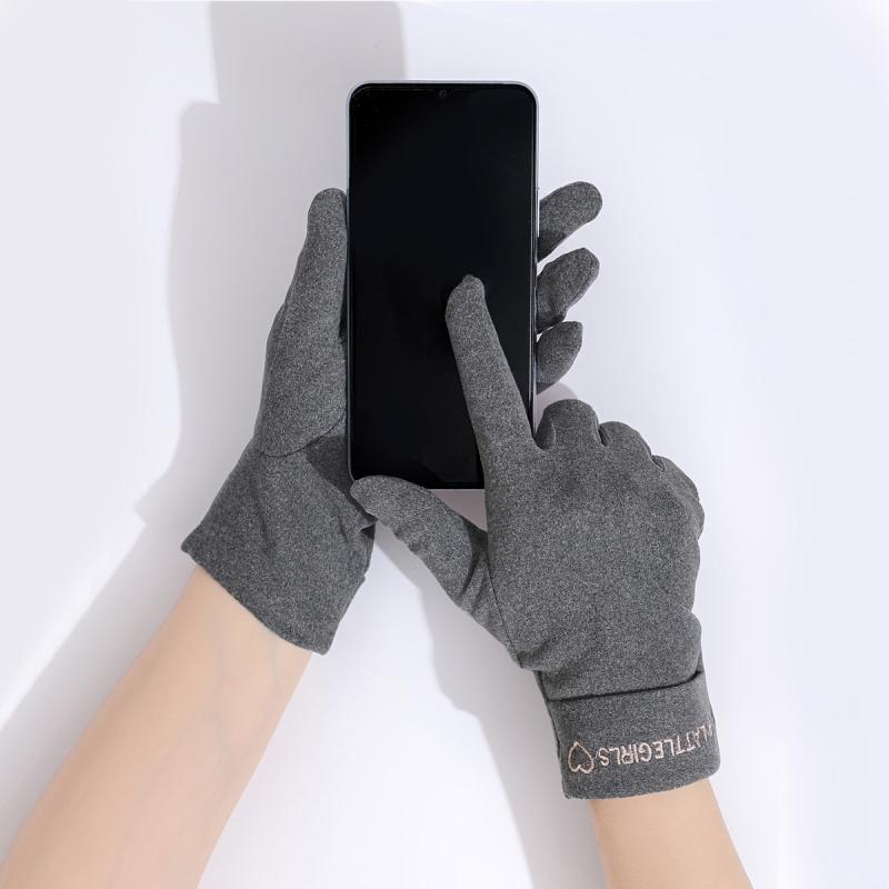 Women Winter Thin Gloves Grommet Biker Touchscreen Gloves