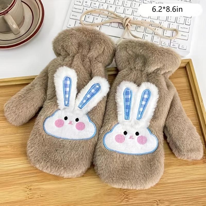 Winter Mittens Cycling Plush Thick Windproof Warm Gloves