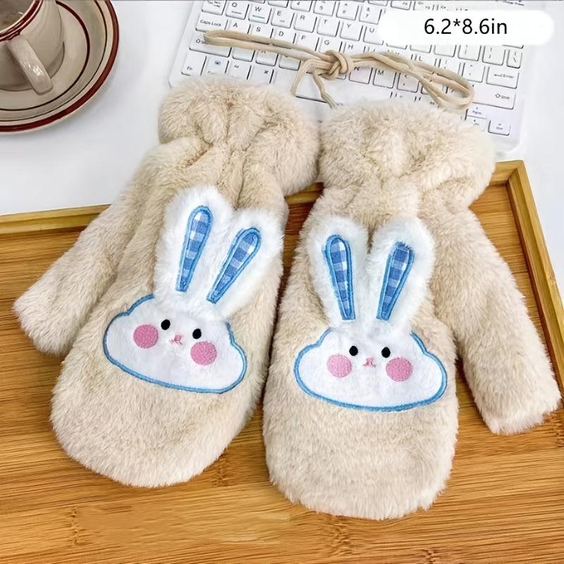 Winter Mittens Cycling Plush Thick Windproof Warm Gloves