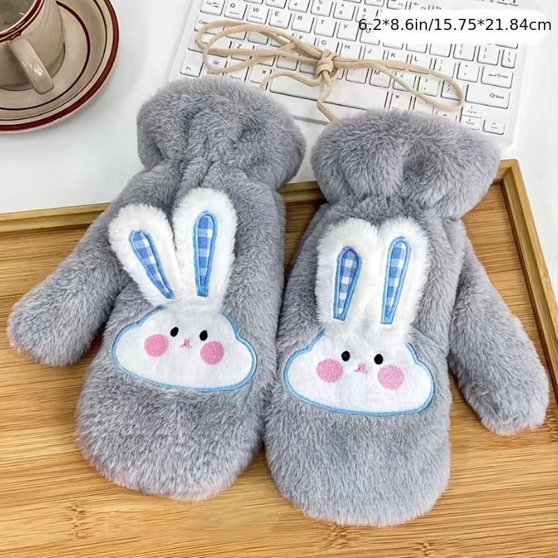 Winter Mittens Cycling Plush Thick Windproof Warm Gloves