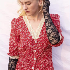 Lace Hollow Out Sleeve Long Sunscreen UV Protection Sleeve Arm Guard Fingerless