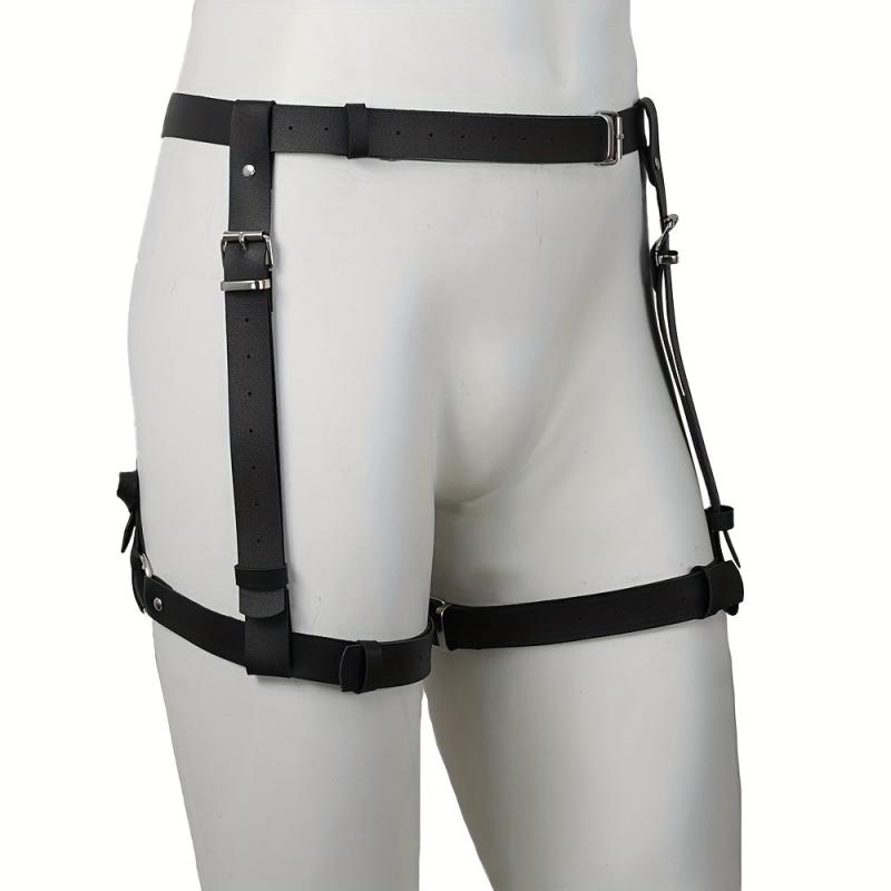 PU Leather Garter Men's Belt for Party Costume