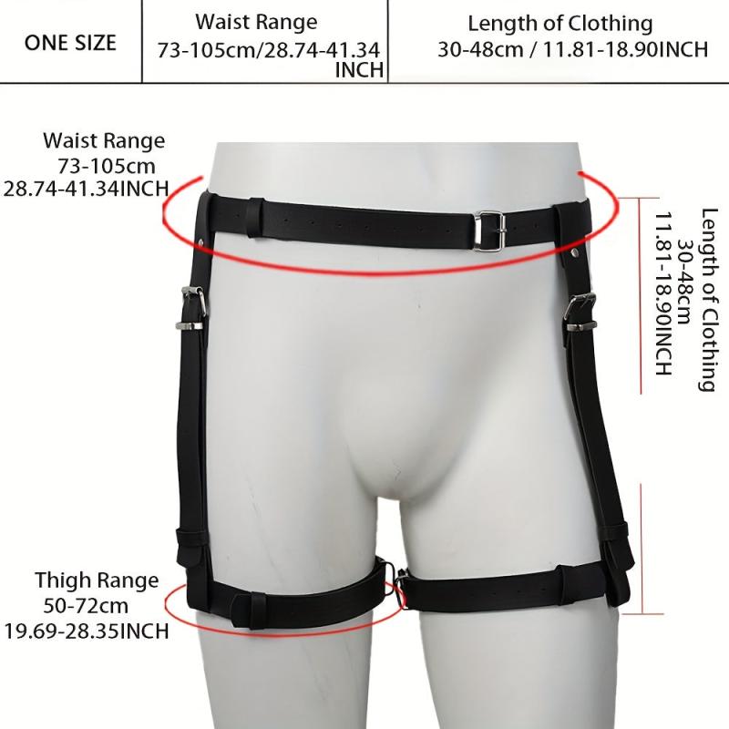 PU Leather Garter Men's Belt for Party Costume