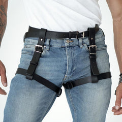 PU Leather Garter Men's Belt for Party Costume