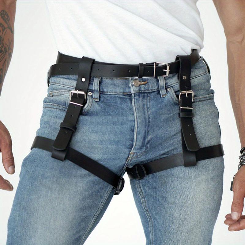 PU Leather Garter Men's Belt for Party Costume