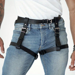 PU Leather Garter Men's Belt for Party Costume