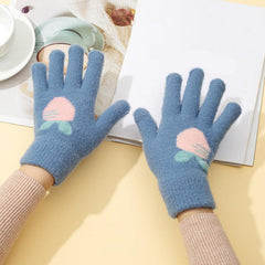 Women's Knit Touch Screen Gloves Winter Fleece Mittens