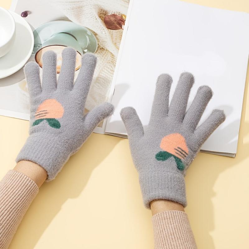 Women's Knit Touch Screen Gloves Winter Fleece Mittens