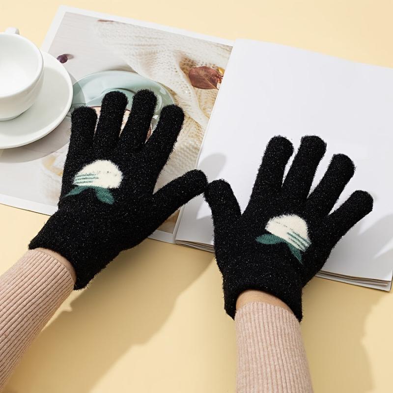 Women's Knit Touch Screen Gloves Winter Fleece Mittens