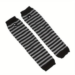 Striped Half Finger Sleeves Arm Sleeves Thumb Hole
