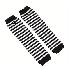 Striped Half Finger Sleeves Arm Sleeves Thumb Hole