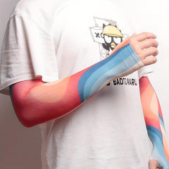 Wavy Print Ice Sleeves UV Protection Gloves Outdoor Sunproof