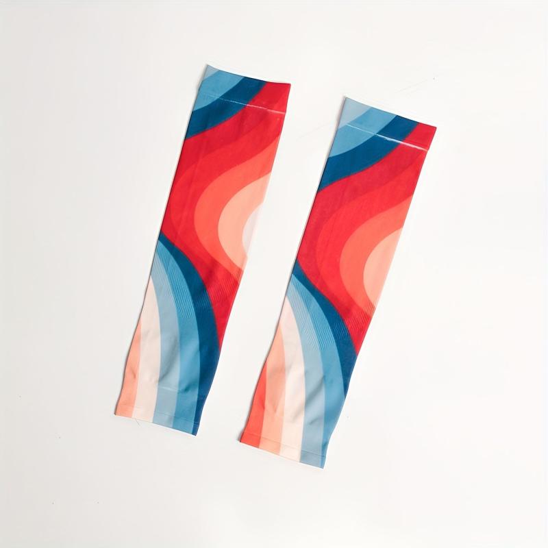 Wavy Print Ice Sleeves UV Protection Gloves Outdoor Sunproof