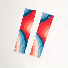 Wavy Print Ice Sleeves UV Protection Gloves Outdoor Sunproof