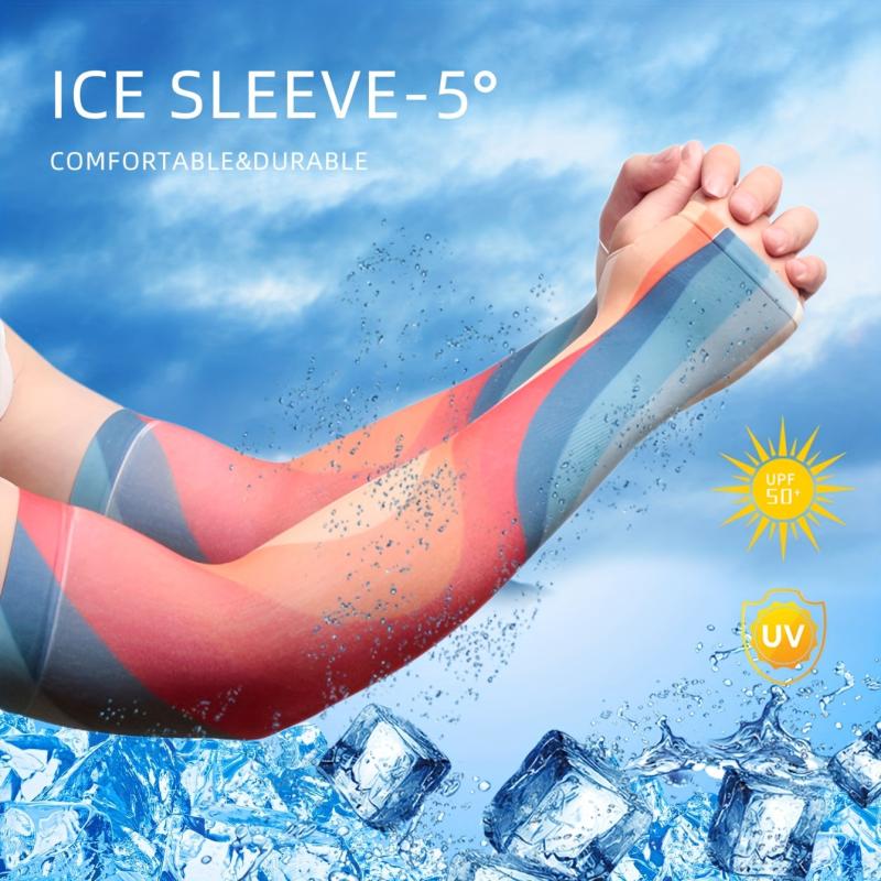 Wavy Print Ice Sleeves UV Protection Gloves Outdoor Sunproof