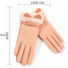 Winter Ladies Plush Gloves Touch Screen Windproof Cold Proof