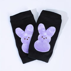 Easter Rabbit Print Fingerless Gloves Y2K Gothic Party Decorative Gloves