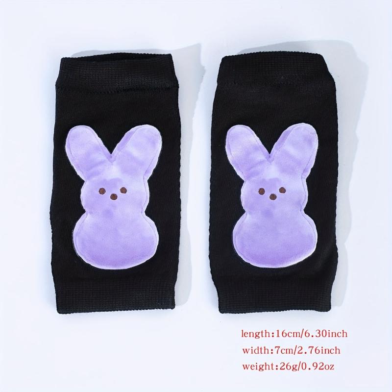 Easter Rabbit Print Fingerless Gloves Y2K Gothic Party Decorative Gloves