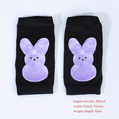 Easter Rabbit Print Fingerless Gloves Y2K Gothic Party Decorative Gloves