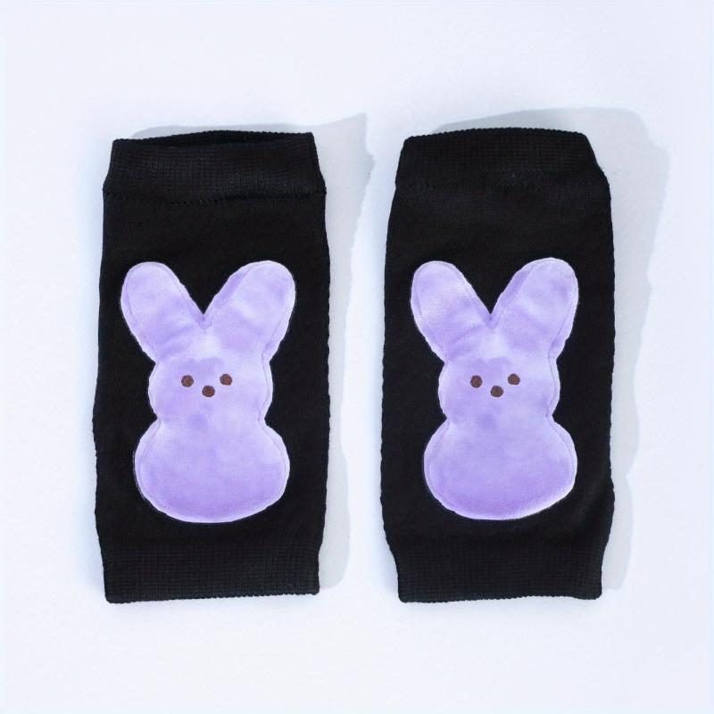 Easter Rabbit Print Fingerless Gloves Y2K Gothic Party Decorative Gloves