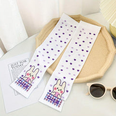 Cartoon Print Fingerless Gloves for Women