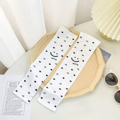 Cartoon Print Fingerless Gloves for Women