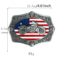 Zinc Alloy Motorcycle Belt Buckle Western Style American Flag
