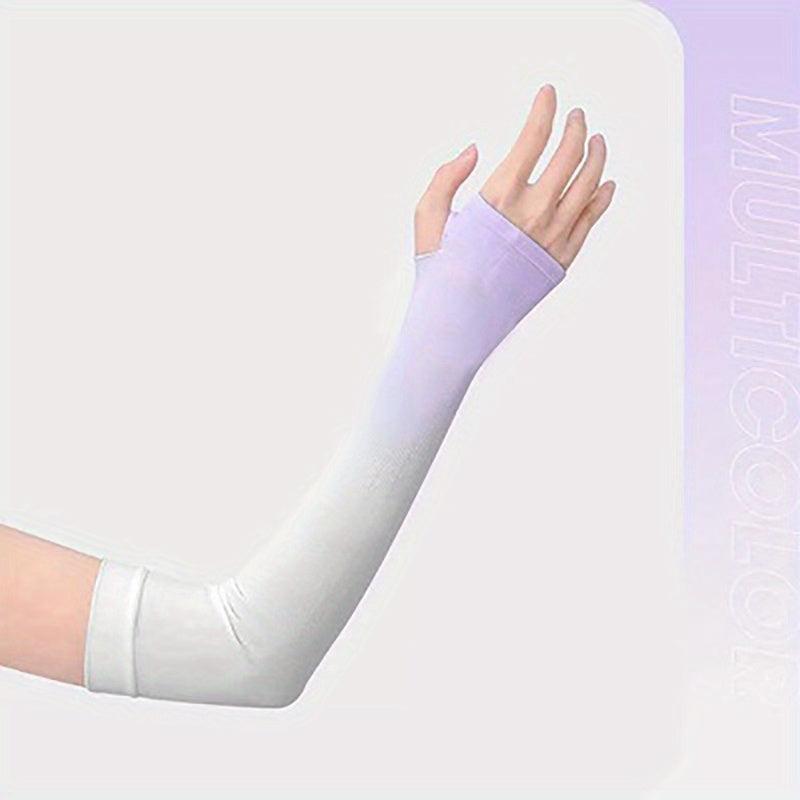 Elastic Gradient Sunscreen Fingerless Gloves for Outdoor