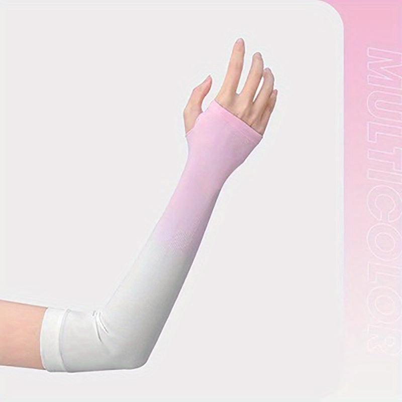 Elastic Gradient Sunscreen Fingerless Gloves for Outdoor