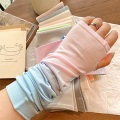 Elastic Gradient Sunscreen Fingerless Gloves for Outdoor