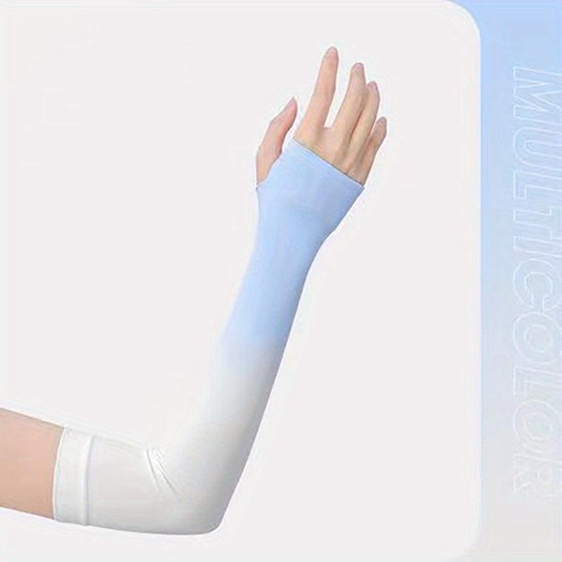 Elastic Gradient Sunscreen Fingerless Gloves for Outdoor