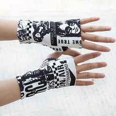 Half Finger Sunscreen Gloves Cover Tattoo Fingerless Touch Screen Gloves