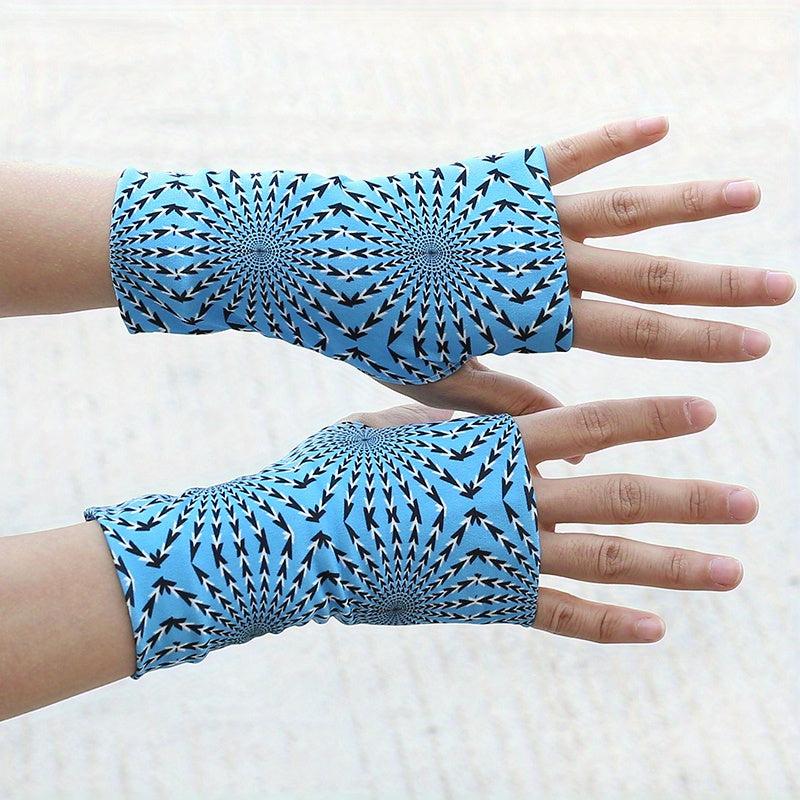 Half Finger Sunscreen Gloves Cover Tattoo Fingerless Touch Screen Gloves