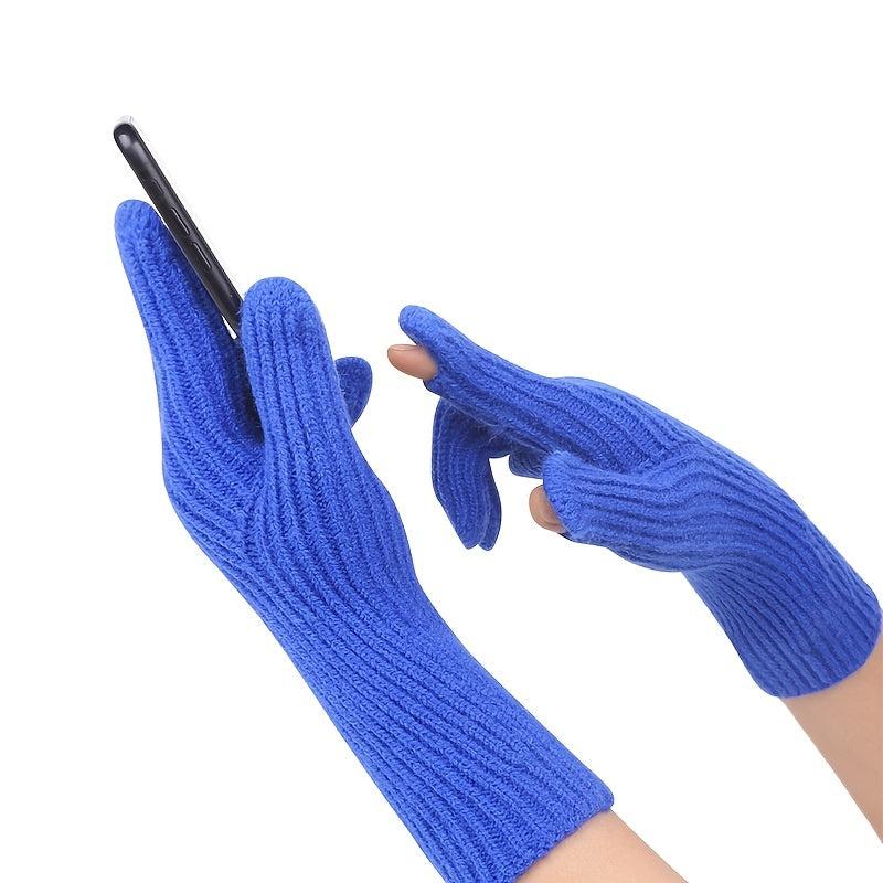 Warm Knitted Gloves Split Finger Touch Screen Gloves