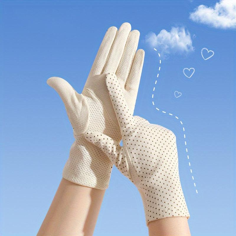 Silk Cold Feeling Gloves Lightweight Breathable Sun Protection Gloves