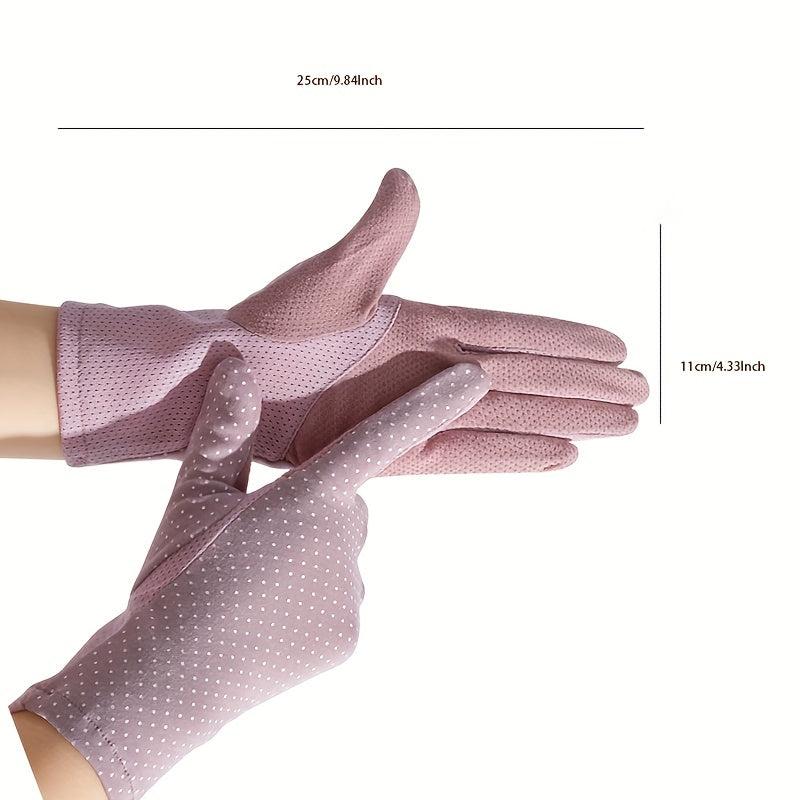 Silk Cold Feeling Gloves Lightweight Breathable Sun Protection Gloves