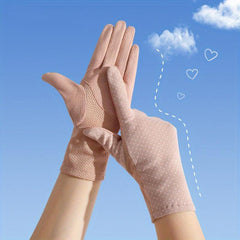 Silk Cold Feeling Gloves Lightweight Breathable Sun Protection Gloves