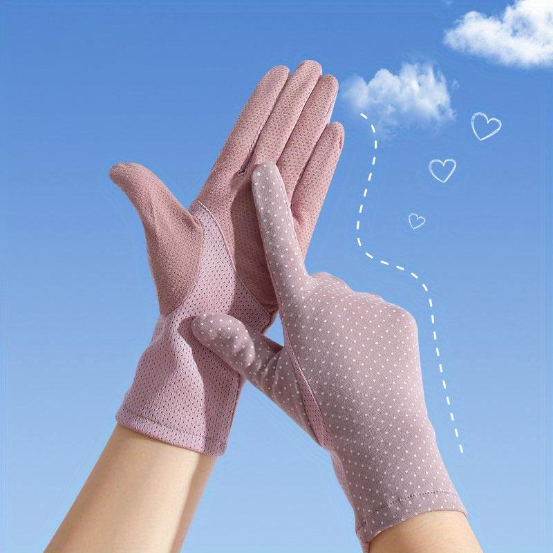 Silk Cold Feeling Gloves Lightweight Breathable Sun Protection Gloves