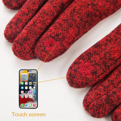 Flower Pattern Fleece Thermal Touch Screen Gloves