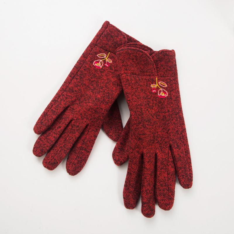 Flower Pattern Fleece Thermal Touch Screen Gloves