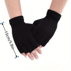 Knitted Fingerless Gloves for Women Men Warm Mittens