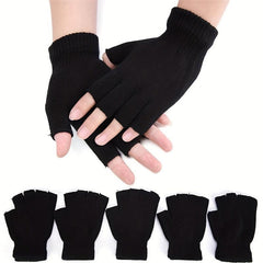 Knitted Fingerless Gloves for Women Men Warm Mittens