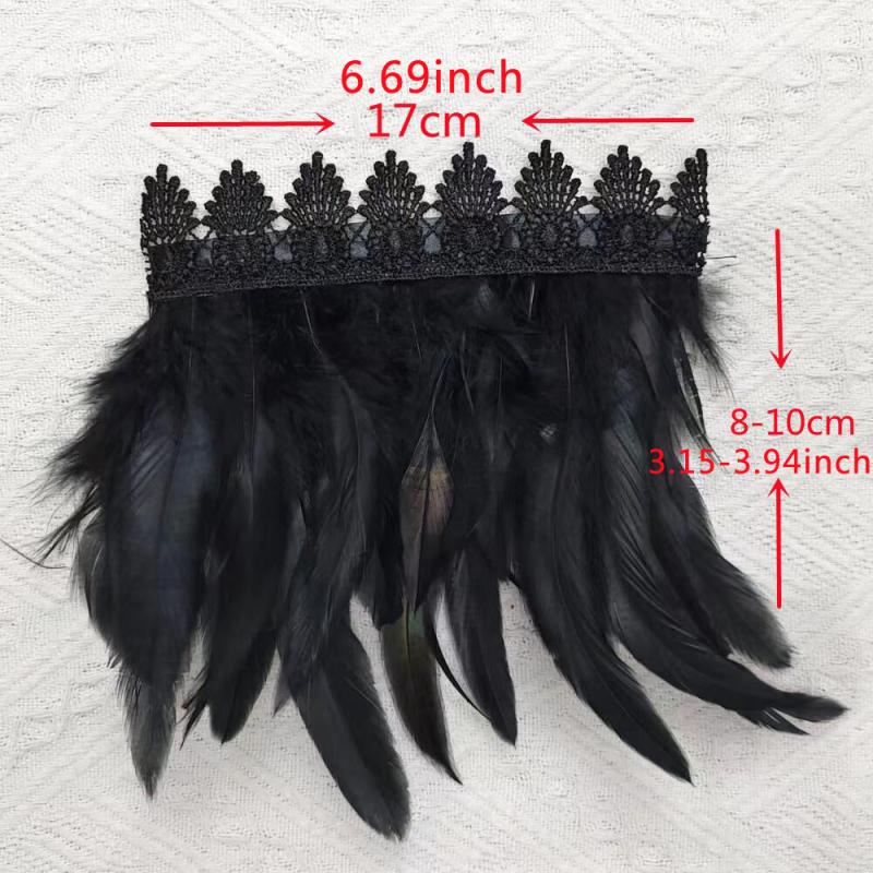 Punk Gloves Feather Wrist Cuff Gothic Carnival Arm Sleeve Halloween Cosplay