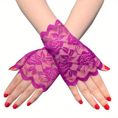 Women Lace Gloves Sunproof Fingerless Bridal Wedding Party Prom Dress